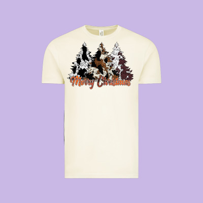 Merry Christmas Cowhide Trees Vintage Tee Designed By Cowhidedigitalart
