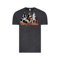 Vintage Black merry christmas cowhide trees Vintage Tee - CowhideDigitalArt