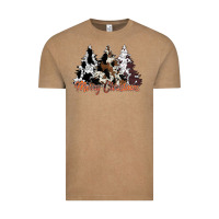 Vintage Coffee merry christmas cowhide trees Vintage Tee - CowhideDigitalArt