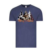 Vintage Denim merry christmas cowhide trees Vintage Tee - CowhideDigitalArt
