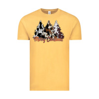 Vintage Mustard merry christmas cowhide trees Vintage Tee - CowhideDigitalArt