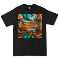 Black western thanksgiving seamless pattern Premium Tee - BundleAndBundleShop