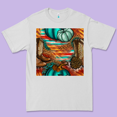 Western Thanksgiving Seamless Pattern Premium Tee Designed By Bundleandbundleshop