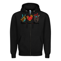 Black peace love bison Zipper Hoodie - RanaPortraitStore