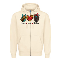 Sandshell peace love bison Zipper Hoodie - RanaPortraitStore