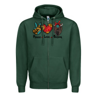 Sports Green peace love bison Zipper Hoodie - RanaPortraitStore