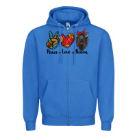 True Royal peace love bison Zipper Hoodie - RanaPortraitStore