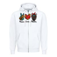 White peace love bison Zipper Hoodie - RanaPortraitStore