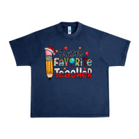 Navy Santa Favorite Teacher Urban Heavy Tee - CowhideDigitalArt