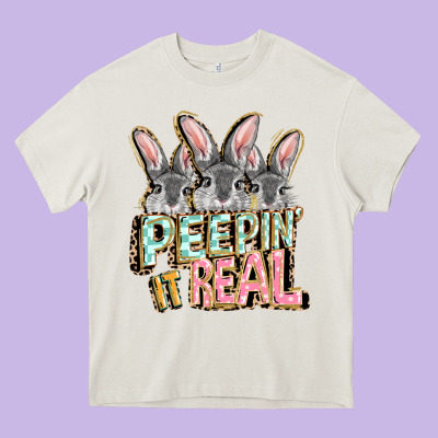 Peepin' It Real Easter Day Heavy Core Tee Designed By Fadigitalartstudio