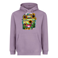 Lavender New Mexico Map Sunflower Cactus Serape Heavyweight Hoodie - RanaPortraitStore