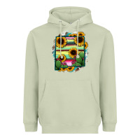 Matcha New Mexico Map Sunflower Cactus Serape Heavyweight Hoodie - RanaPortraitStore