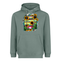 Sage New Mexico Map Sunflower Cactus Serape Heavyweight Hoodie - RanaPortraitStore
