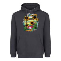 Smoke New Mexico Map Sunflower Cactus Serape Heavyweight Hoodie - RanaPortraitStore