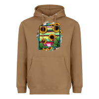 Toasted Coconut New Mexico Map Sunflower Cactus Serape Heavyweight Hoodie - RanaPortraitStore