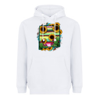 White New Mexico Map Sunflower Cactus Serape Heavyweight Hoodie - RanaPortraitStore