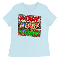 Baby Blue merry merry merry Ladies Tee - CowhideDigitalArt