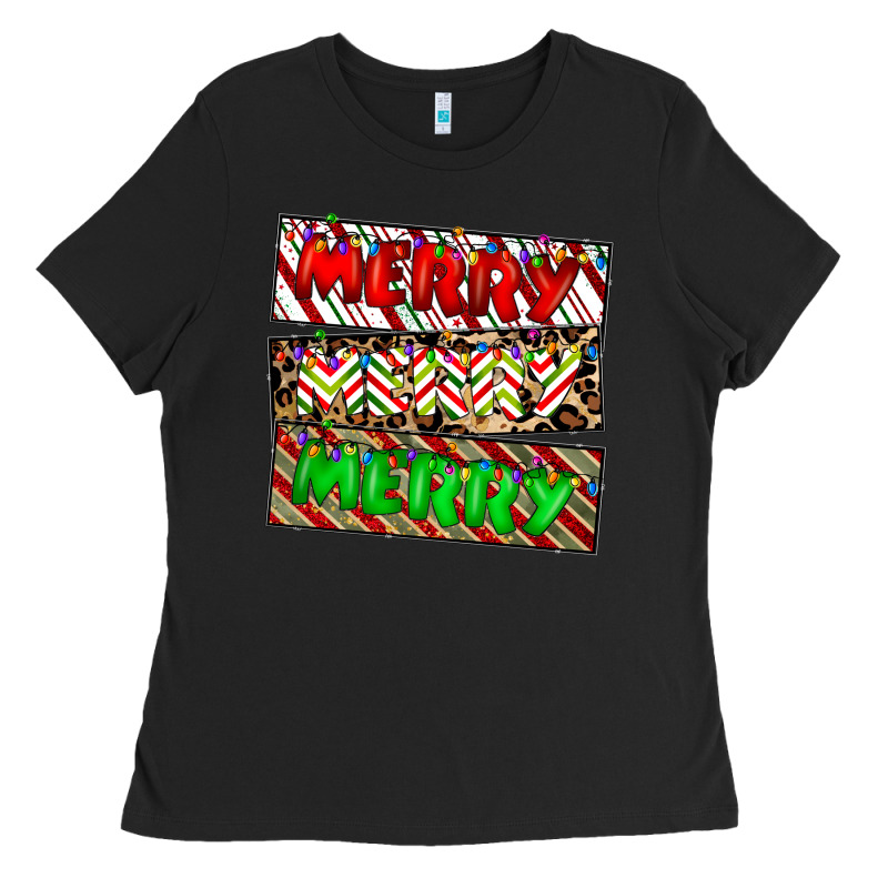 Merry Merry Merry Ladies Tee by CowhideDigitalArt | Teevron