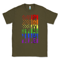 Army Green lgbtq pride american flag Classic Tee - FaDigitalArtStudio
