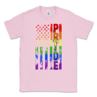 Bubblegum Pink lgbtq pride american flag Classic Tee - FaDigitalArtStudio
