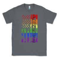 Charcoal Heather lgbtq pride american flag Classic Tee - FaDigitalArtStudio