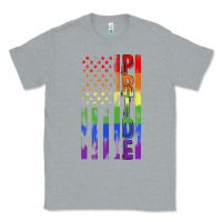 Heather Grey lgbtq pride american flag Classic Tee - FaDigitalArtStudio