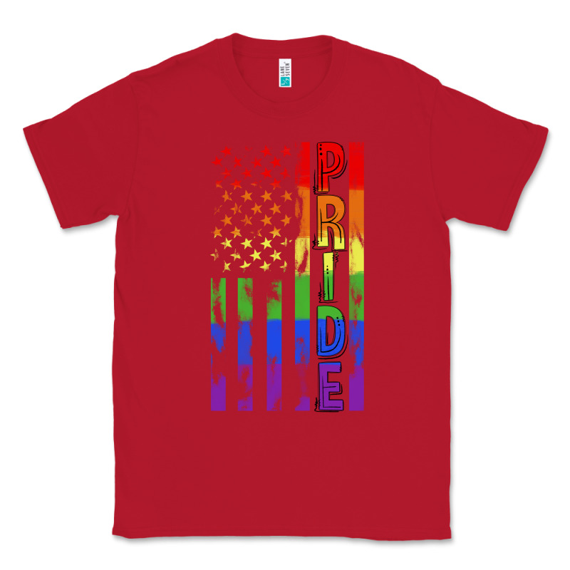Lgbtq Pride American Flag Classic Tee by FaDigitalArtStudio | Teevron