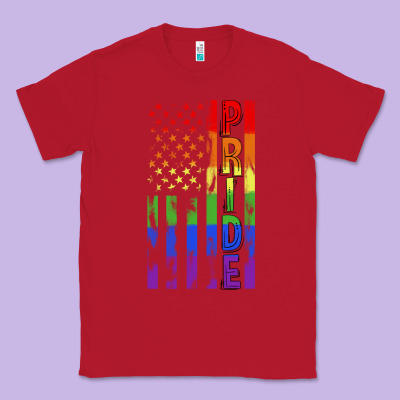 Lgbtq Pride American Flag Classic Tee Designed By Fadigitalartstudio