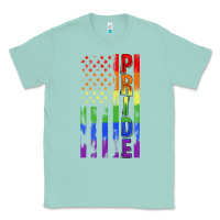 Seafoam lgbtq pride american flag Classic Tee - FaDigitalArtStudio