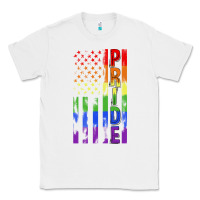 White lgbtq pride american flag Classic Tee - FaDigitalArtStudio
