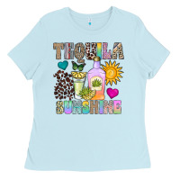Baby Blue Tequila Sunshine Ladies Tee - CowhideDigitalArt