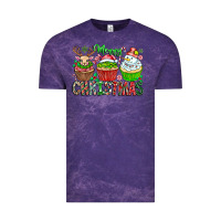 Cloud Purple Merry Christmas Vintage Tee - CowhideDigitalArt