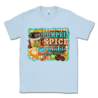 Dusty Blue pumpkin spice junkie Classic Tee - BarkalooDesign