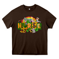 Chocolate Brown nurse st patricks Heavy Core Tee - FaDigitalArtStudio