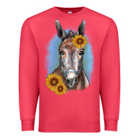 Cardinal Sunflower Donkey Premium Sweatshirt - RanaPortraitStore
