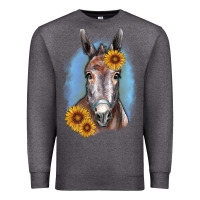 Charcoal Heather Sunflower Donkey Premium Sweatshirt - RanaPortraitStore