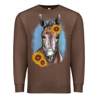 Chestnut Sunflower Donkey Premium Sweatshirt - RanaPortraitStore