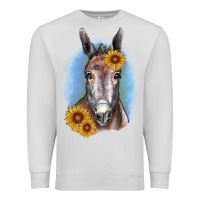 Dove Grey Sunflower Donkey Premium Sweatshirt - RanaPortraitStore