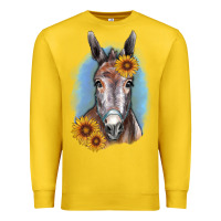 Lemon Sunflower Donkey Premium Sweatshirt - RanaPortraitStore