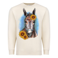 Sandshell Sunflower Donkey Premium Sweatshirt - RanaPortraitStore