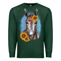 Sports Green Sunflower Donkey Premium Sweatshirt - RanaPortraitStore