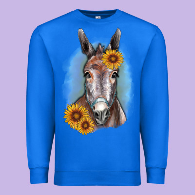Sunflower Donkey Premium Sweatshirt Designed By Ranaportraitstore