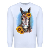 White Sunflower Donkey Premium Sweatshirt - RanaPortraitStore