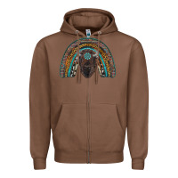 Chestnut western rainbow with bison Zipper Hoodie - RanaPortraitStore
