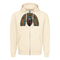 Sandshell western rainbow with bison Zipper Hoodie - RanaPortraitStore