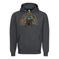 Smoke western rainbow with bison Zipper Hoodie - RanaPortraitStore