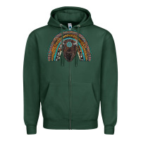 Sports Green western rainbow with bison Zipper Hoodie - RanaPortraitStore
