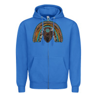 True Royal western rainbow with bison Zipper Hoodie - RanaPortraitStore