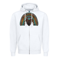 White western rainbow with bison Zipper Hoodie - RanaPortraitStore