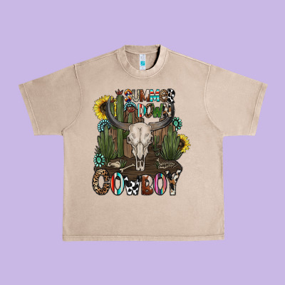 Summer Down Cowboy Urban Heavy Tee Designed By Cowhidedigitalart